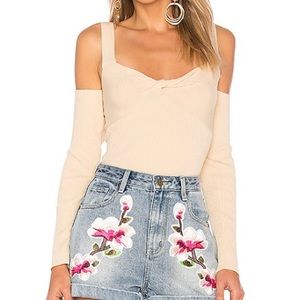 MINK PINK Francis Cold Shoulder Knit Top